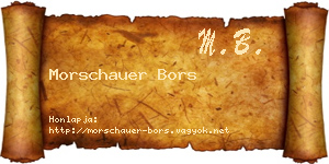 Morschauer Bors névjegykártya